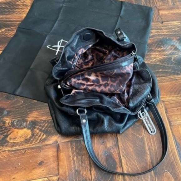 B. Makowsky Leather Hobo Bag (Black) - Picture 7 of 10